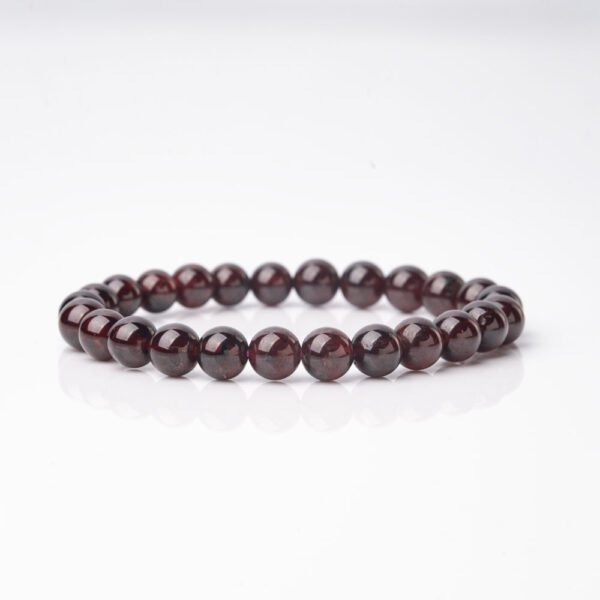 Natural Purple Garnet Gemstone Beaded Bracelet - Image 2