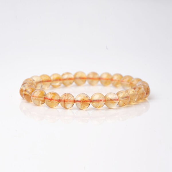 Natural Golden Citrine Gemstone Beaded Bracelet - Image 2