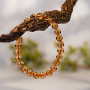 Natural Golden Citrine Gemstone Beaded Bracelet