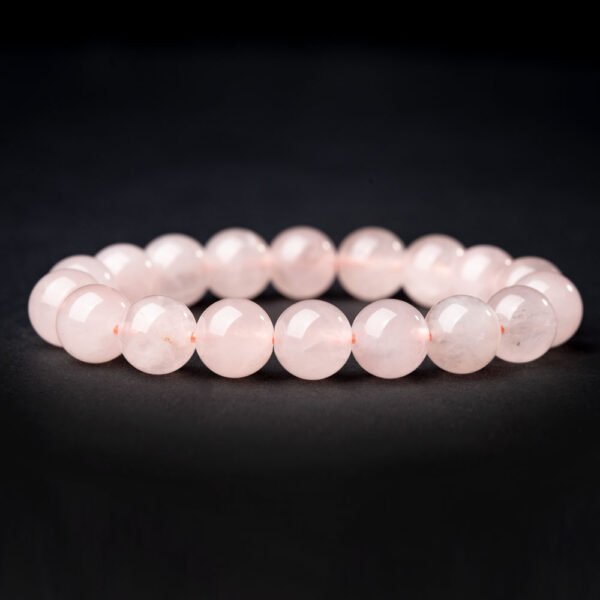 Natural Pink Crystal Beaded Bracelet 10MM Gemstone Jewelry - Image 2