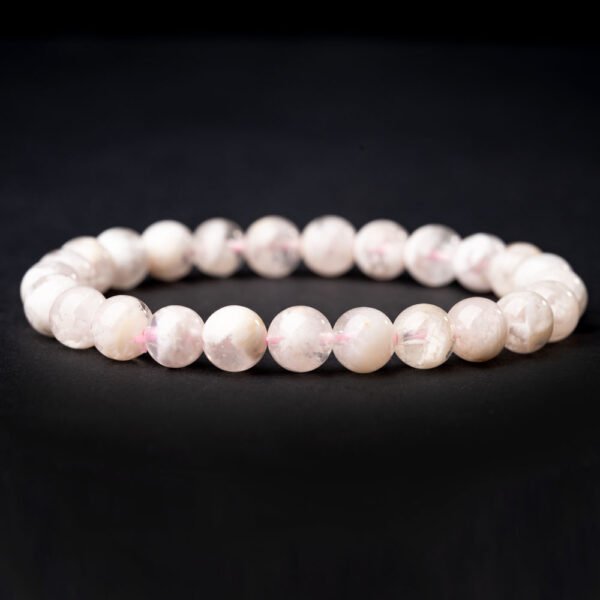 Natural White Phantom Crystal Beaded Bracelet 7-8mm - Image 2