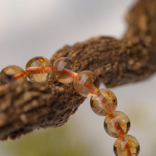 Natural Golden Citrine Gemstone Beaded Bracelet - Image 4