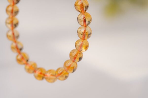 Natural Golden Citrine Gemstone Beaded Bracelet - Image 3