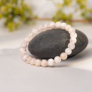 Natural White Phantom Crystal Beaded Bracelet 7-8mm