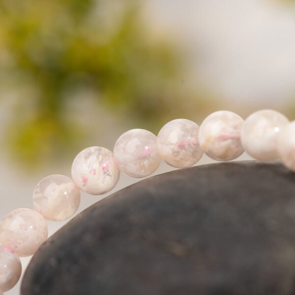 Natural White Phantom Crystal Beaded Bracelet 7-8mm - Image 4