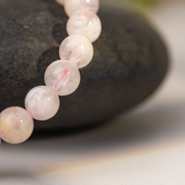 Natural White Phantom Crystal Beaded Bracelet 7-8mm - Image 5
