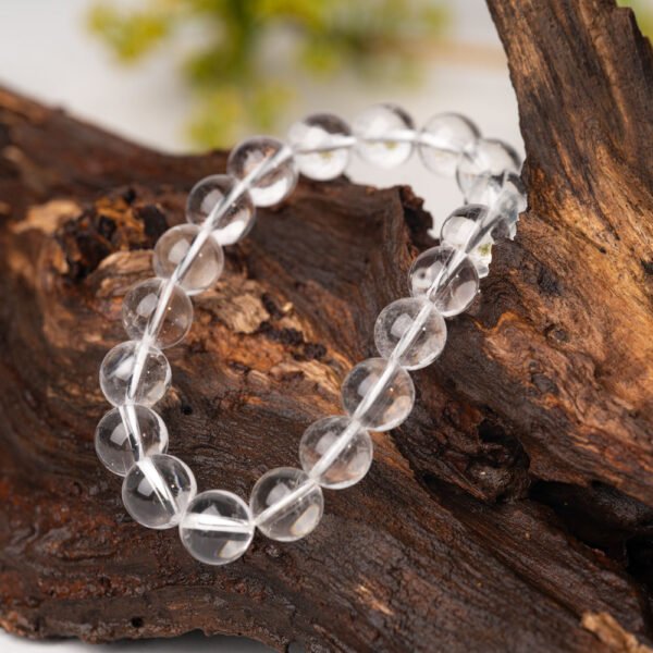 Natural White Crystal Beaded Bracelet 8MM Gemstone Jewelry - Image 3