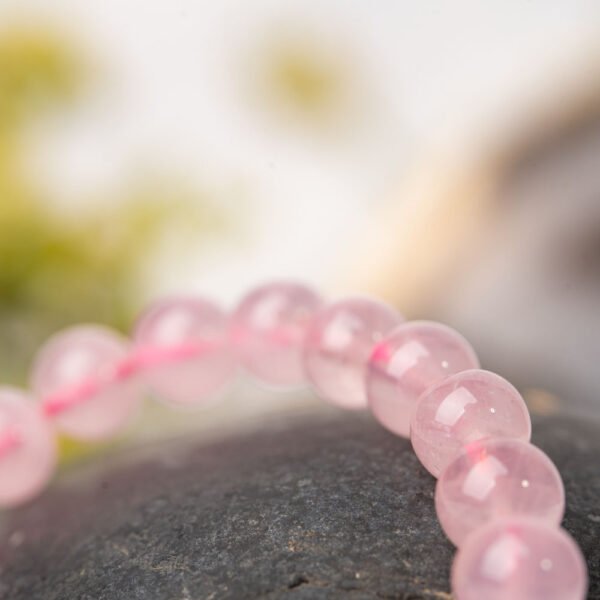 Natural Pink Crystal Beaded Bracelet for Harmony and Love - Image 4