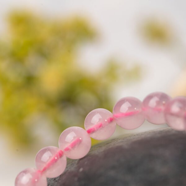 Natural Pink Crystal Beaded Bracelet for Harmony and Love - Image 5