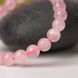 Natural Pink Crystal Beaded Bracelet for Harmony and Love
