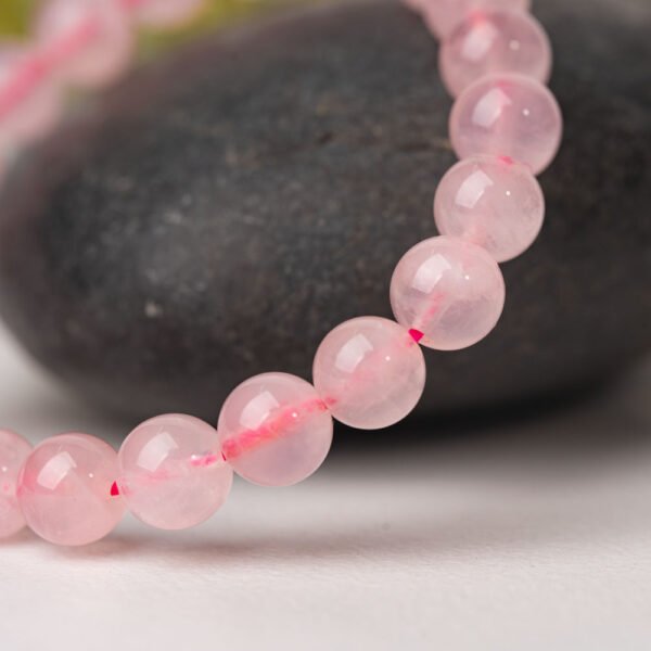 Natural Pink Crystal Beaded Bracelet for Harmony and Love