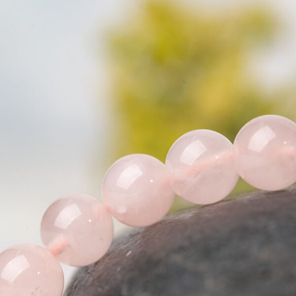 Natural Pink Crystal Beaded Bracelet 10MM Gemstone Jewelry - Image 5