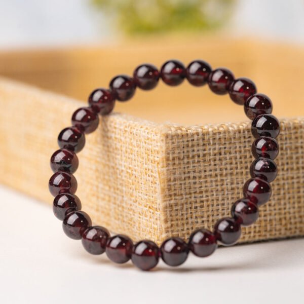Natural Purple Garnet Gemstone Beaded Bracelet - Image 3