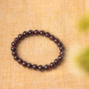 Natural Purple Garnet Gemstone Beaded Bracelet