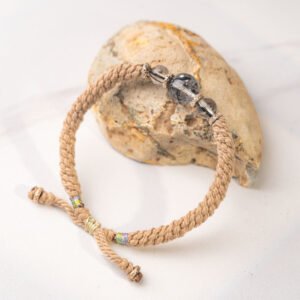Black Gold Obsidian Beaded Bracelet with Silver