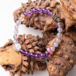 Lavender Moonstone Natural Gemstone Beaded Bracelet