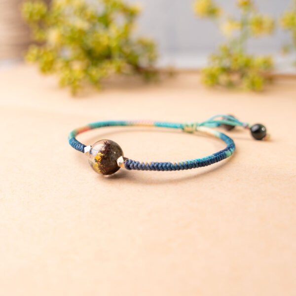 Natural Amethyst Quartz & Black Obsidian Beaded Bracelet