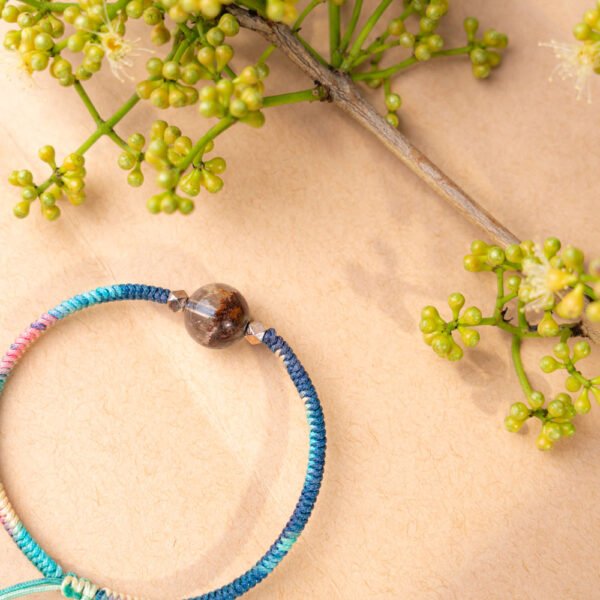 Natural Amethyst Quartz & Black Obsidian Beaded Bracelet - Image 8