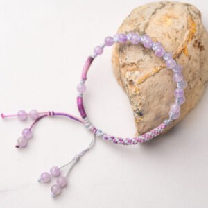 Lavender Amethyst Gemstone Beaded Bracelet