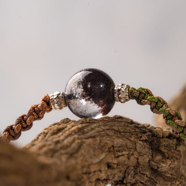 Natural Amethyst Quartz Crystal Beaded Bracelet with Obsidian - Image 6