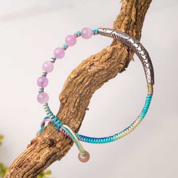 Lavender Lithium Pearl Moonstone Gemstone Bracelet - Image 3