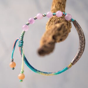 Lavender Lithium Pearl Moonstone Gemstone Bracelet