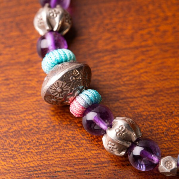 Lavender Moonstone Natural Gemstone Beaded Bracelet - Image 6