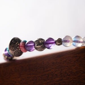 Lavender Moonstone Natural Gemstone Beaded Bracelet